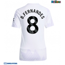Camisa de Futebol Manchester United Bruno Fernandes #8 Equipamento Secundário Mulheres 2025-26 Manga Curta